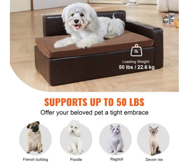 Šunų ir kačių sofa iš odos, juoda2