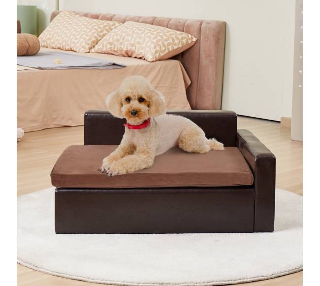 Šunų ir kačių sofa iš odos, juoda7