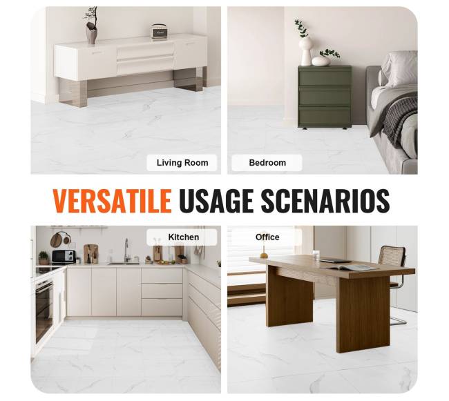 Lipni vinilinė grindų danga su baltu marmuru5