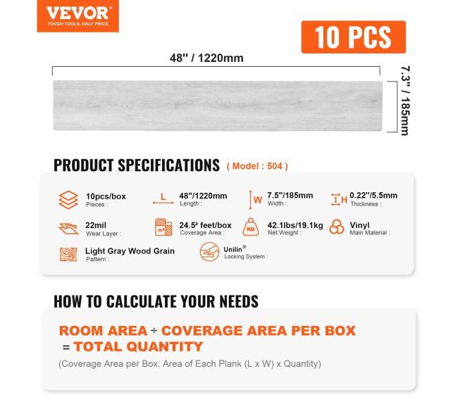 Sulankstomos vinilinės grindų plytelės 1220 x 185 mm6