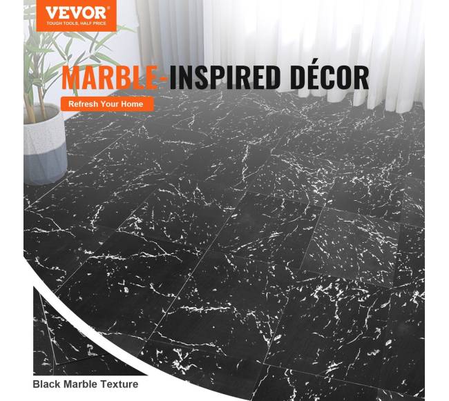 Lipnios vinilinės grindų plytelės juodas marmuras1