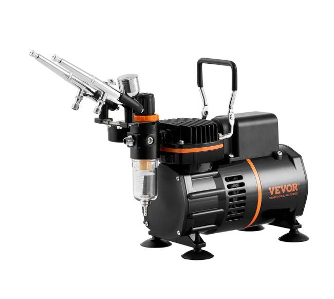 Aerografų rinkinys su kompresoriumi ir 3 aerografais0