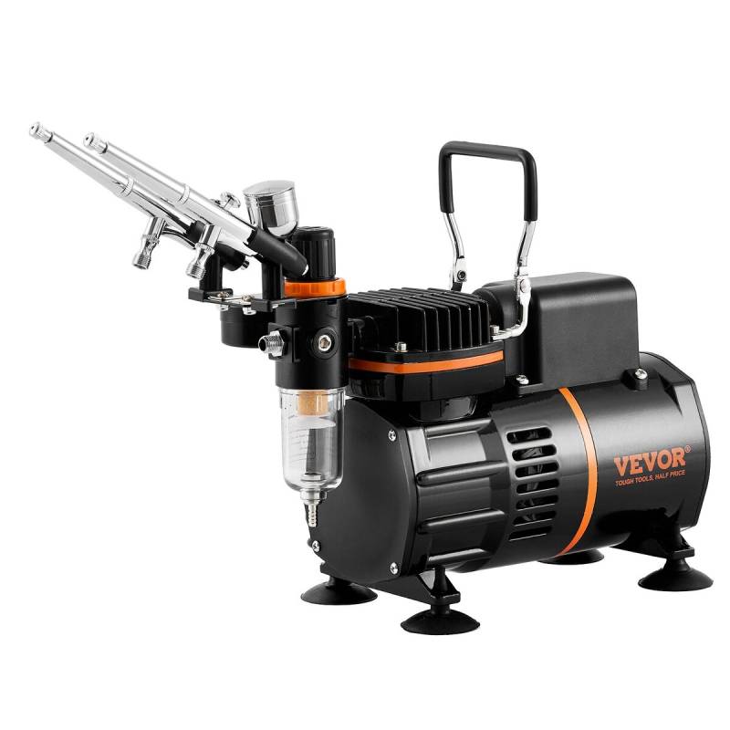 Aerografų rinkinys su kompresoriumi ir 3 aerografais0