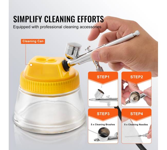 Aerografų rinkinys su kompresoriumi ir 3 aerografais4