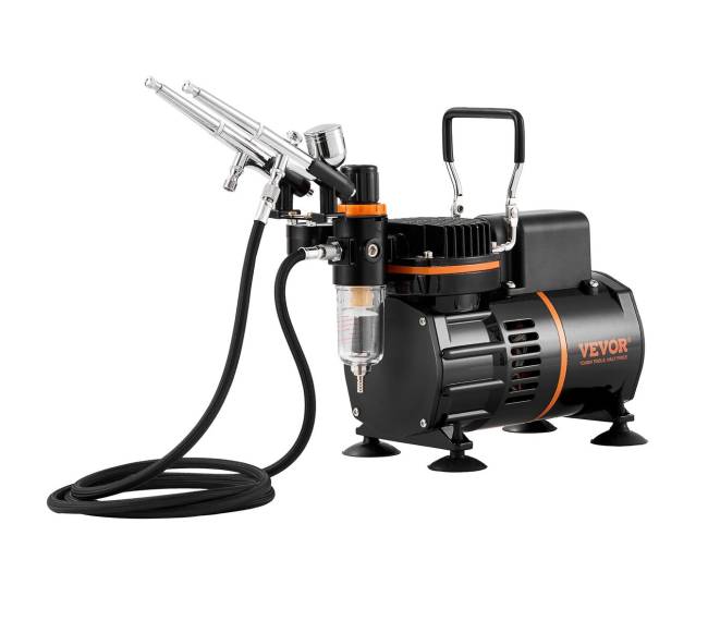 Aerografų rinkinys su kompresoriumi ir 3 aerografais8