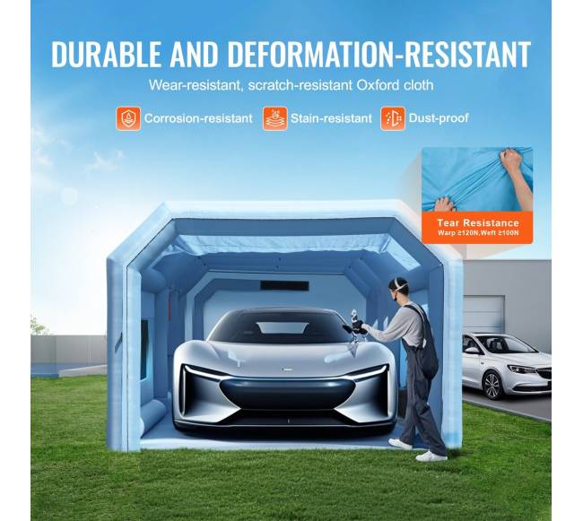 Pripučiama dažymo kamera, 8 x 4.5 x 3 m3