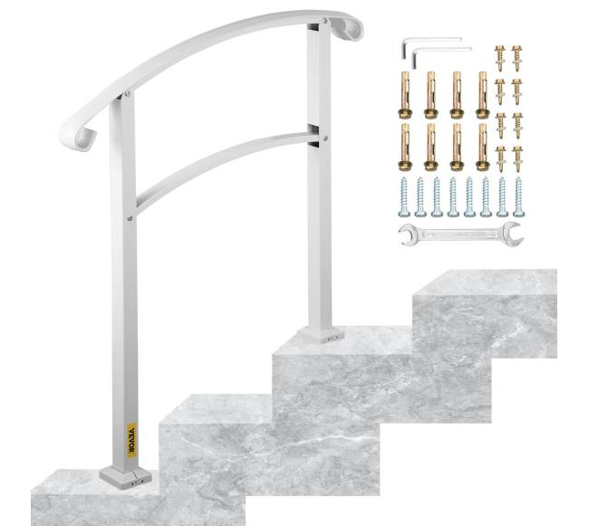 3 laiptų lauko turėklai baltos spalvos0