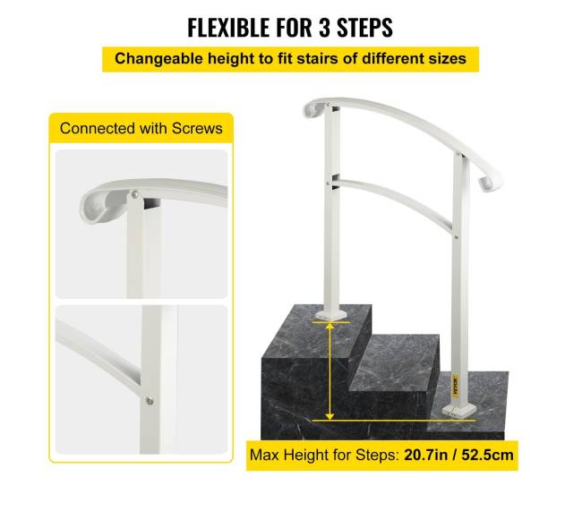 3 laiptų lauko turėklai baltos spalvos2