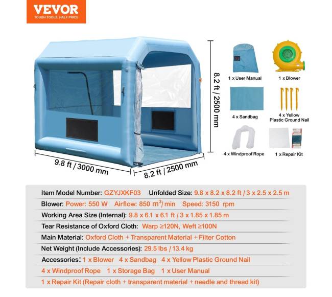Pripučiama dažymo kabina su pūstuvu ir filtru6