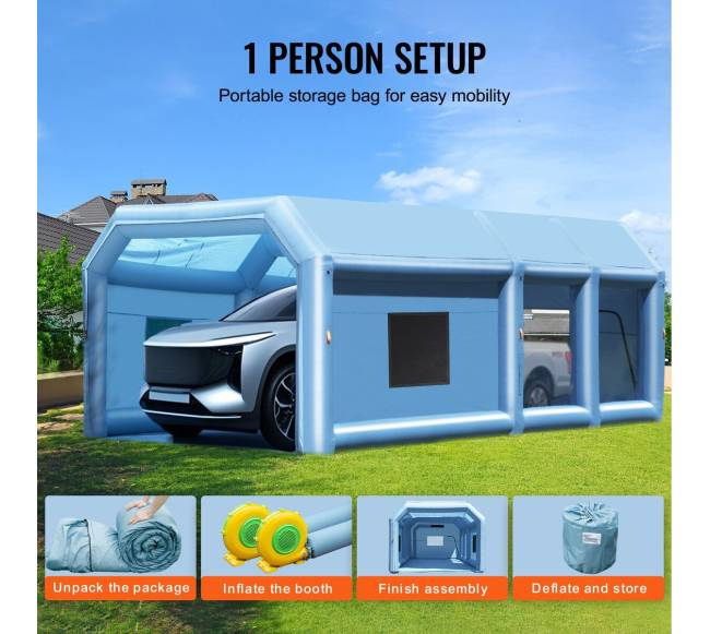 Pripučiama dažymo kabina, 10 x 6.4 x 4.5 m5