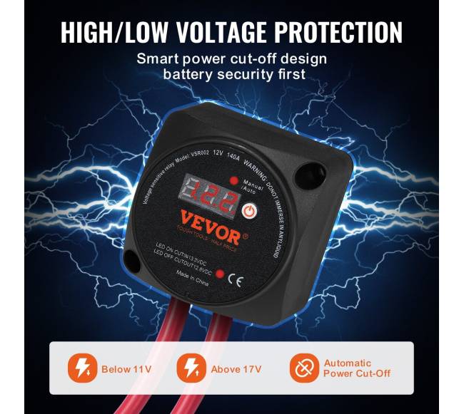 Dualus akumuliatorių relės rinkinys 12V 140A3