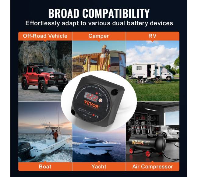 Dualus akumuliatorių relės rinkinys 12V 140A5