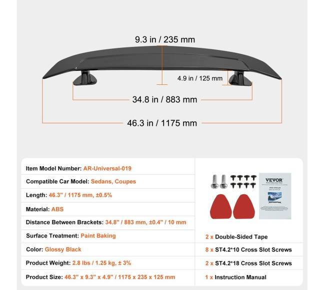 gt automobilio sparnas galinis spoileris universalus6