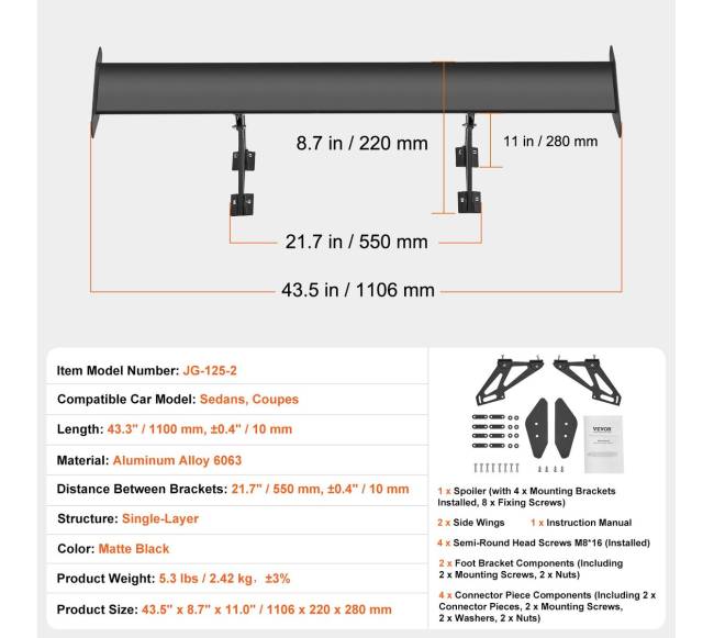 Universalus galinis spoileris GT stiliumi6