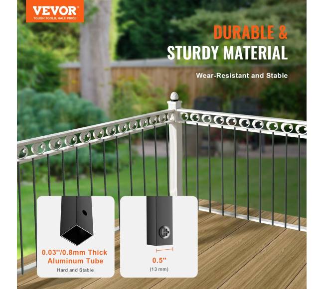 Laiptų turėklai, 13x111 cm juodo aliuminio1