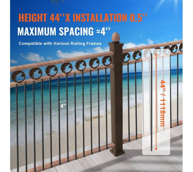 Laiptų turėklai, 13x111 cm juodo aliuminio2