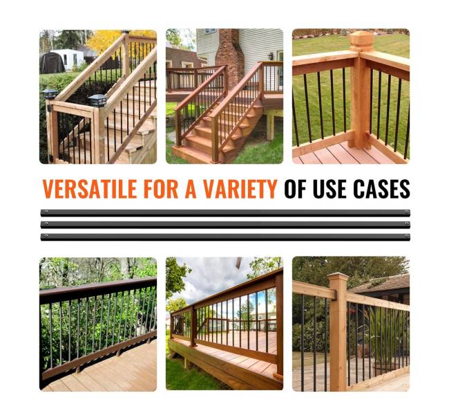 Laiptų turėklai, 13x111 cm juodo aliuminio5