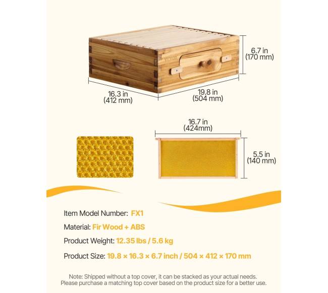 Vidutinė Langstrotho avilys su akriliniais langais6