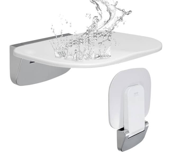 Sulenkiama dušo sėdynė 34.5cm x 32.5cm sieninė0