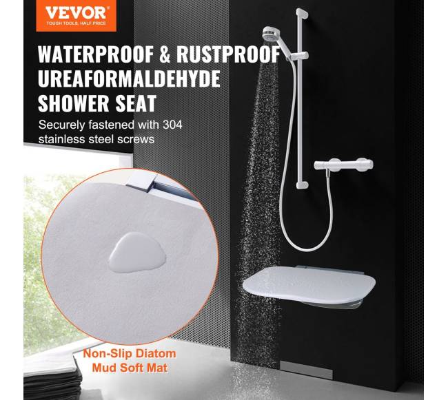 Sulenkiama dušo sėdynė 34.5cm x 32.5cm sieninė1