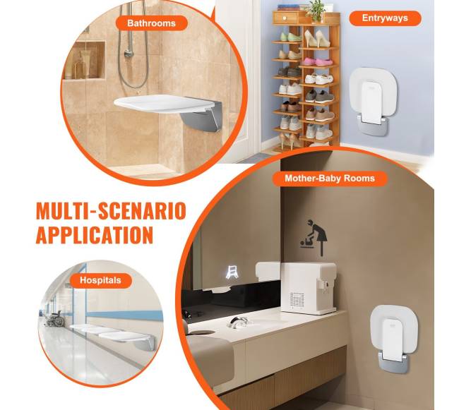 Sulenkiama dušo sėdynė 34.5cm x 32.5cm sieninė5