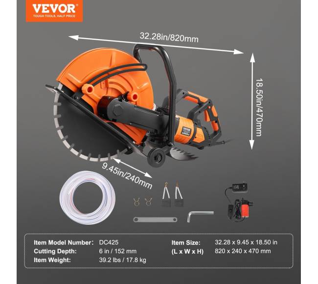 16 colių elektrinis betono pjūklas su vandens siurbliu6