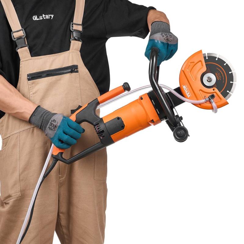 Elektrinis betono pjūklas su vandens pompa ir geležte0