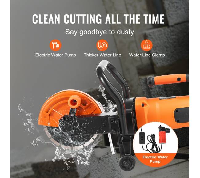Elektrinis betono pjūklas su vandens pompa ir geležte2