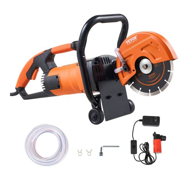 Elektrinis betono pjūklas su vandens pompa ir geležte8