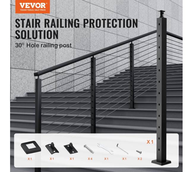 Kabelinio turėklų stulpas 42x2x2 cm1