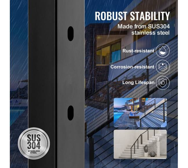 Kabelinio turėklų stulpas 42x2x2 cm2