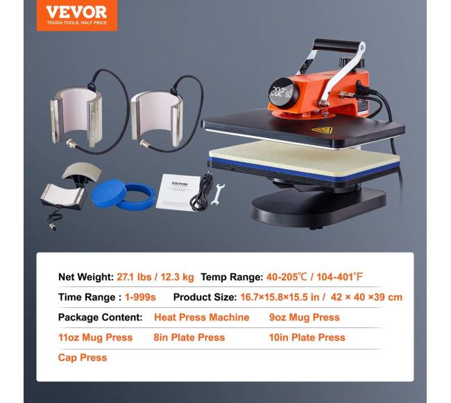 Šilumos presas 30x38 cm 6in1 sublimacija6