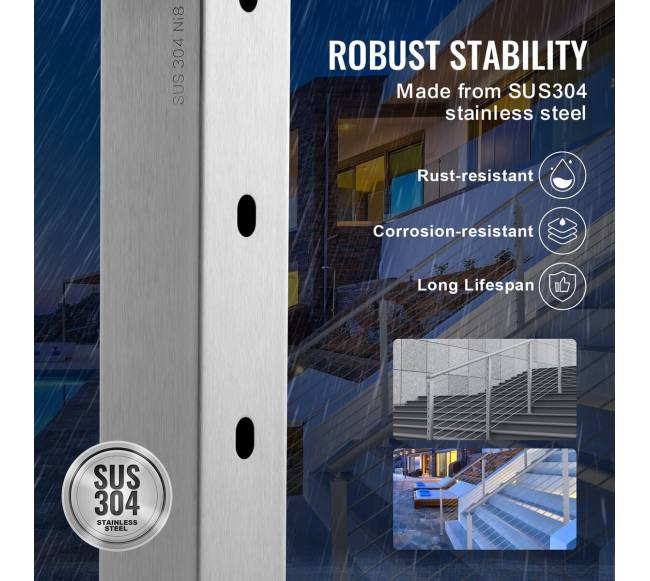 Turėklų stulpas su kampu 302