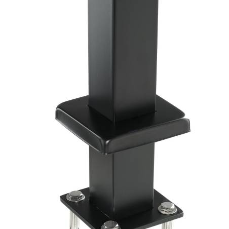 Plieninis turėklas be skylių 91x5x5 cm, juodas0