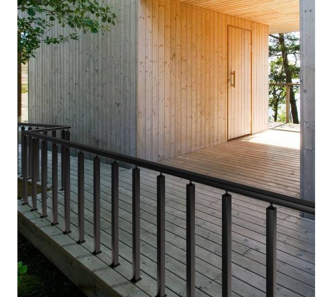 Plieninis turėklas be skylių 91x5x5 cm, juodas7