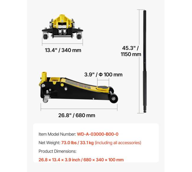 Žemo profilio automobilis domkratas 3 tonų6
