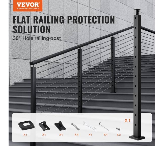 Laiptų turėklų stulpas, juodas1