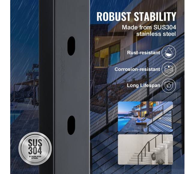 Laiptų turėklų stulpas, juodas2