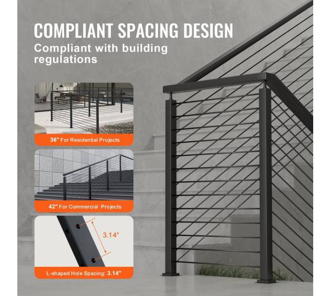 Kampinis L formos turėklas, juodas 1 vnt3