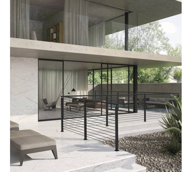 Kampinis L formos turėklas, juodas 1 vnt7