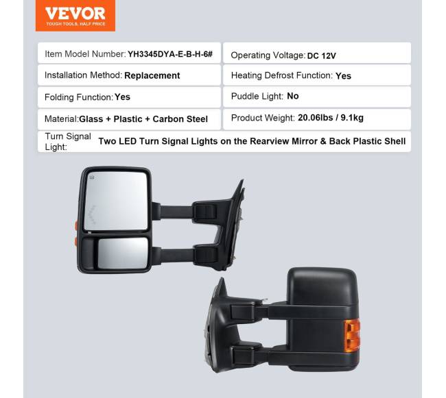 Galiniai veidrodėliai Ford F250-F550 2008-20166