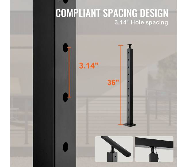 Turėklų stulpas su kabeliu, 30 kampu3