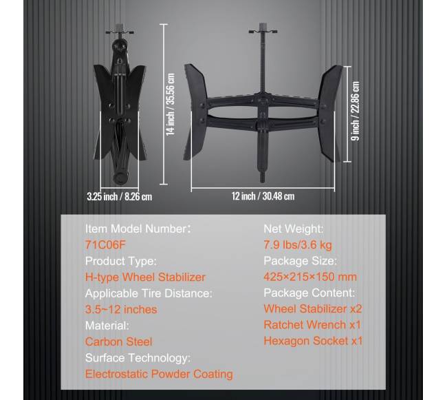Ratų chock stabilizatoriaus komplektas RV priekaboms6