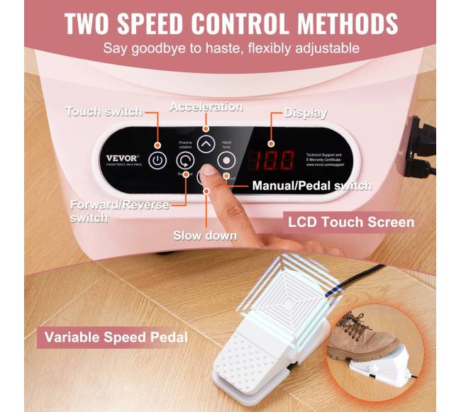 Keramikos žiedimo ratas 350W rožinis3