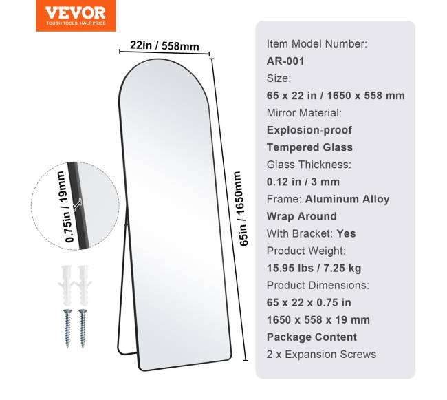 Didelis veidrodinis arkinis veidrodis 165x55 cm6