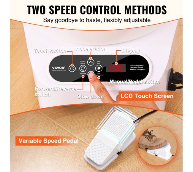 Keramikos rato staklės su pėdalu ir ekranu 450W3