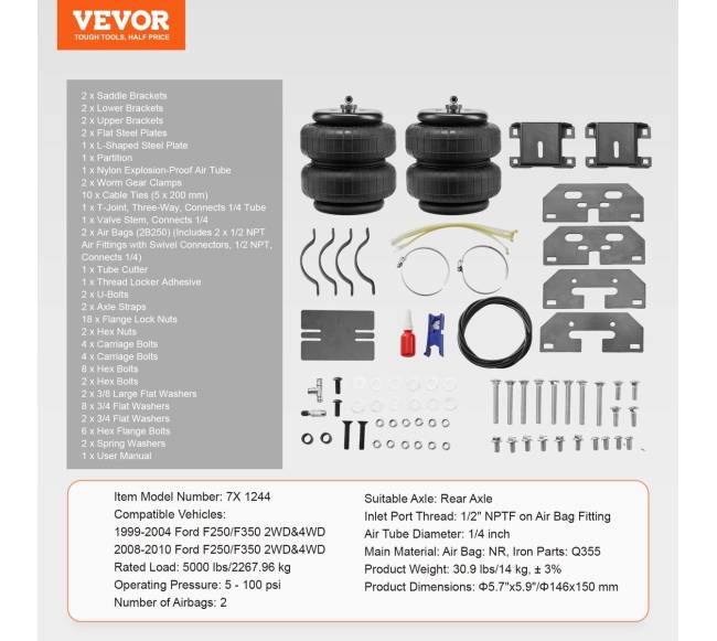 Oro pagalvių pakabos rinkinys Ford F250F3506