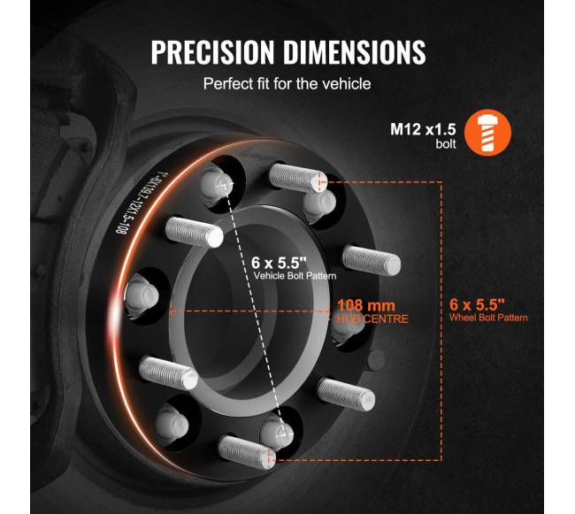 Ratų tarpiklių 6x5.5 colių komplektas 4 vnt.2