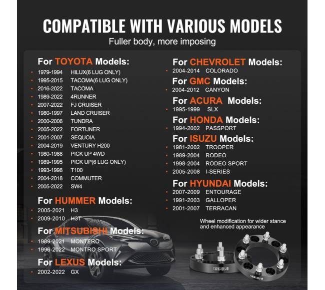 Ratų tarpiklių 6x5.5 colių komplektas 4 vnt.3