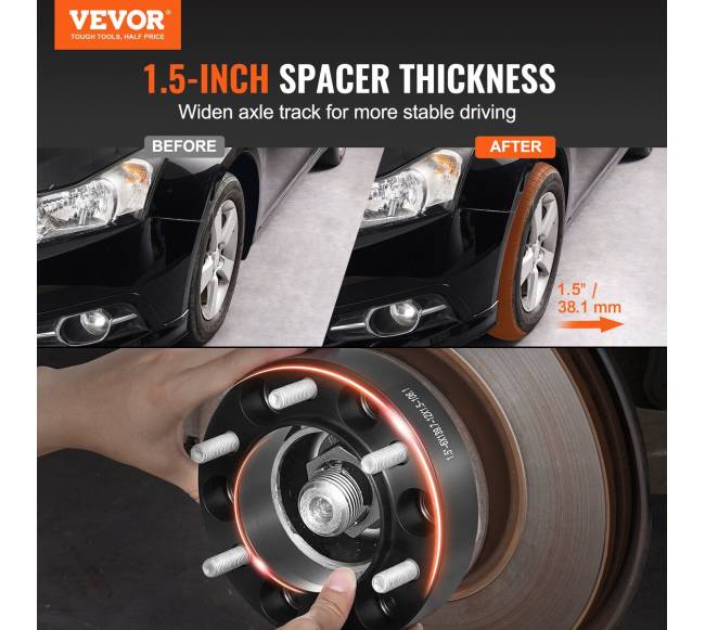 Ratų tarpinių rinkinys, 38 mm, 6 vnt.1